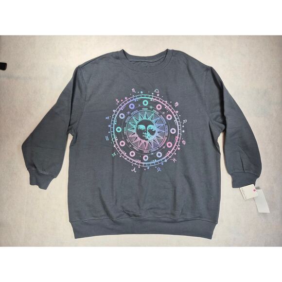 Celestial Zodiac Sweatshirt in Baggie Crewneck Size 1X - Picture 1 of 7